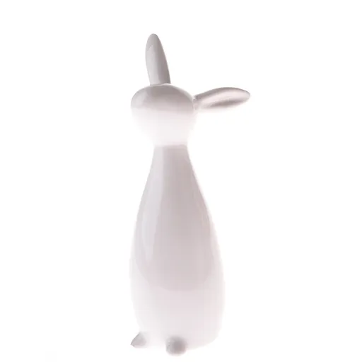 Porcelánový zajíček Twinkie biely, 7,5 x 17 cm