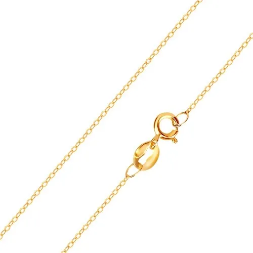 Jemná retiazka v žltom zlate 375 - kolmo napájané oválne očká, 450 mm