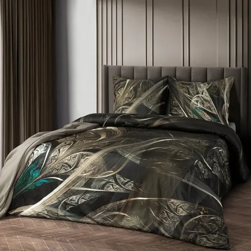 ArtFir Obliečky na dvojlôžko SOREIA | čierna/zlatá 160 x 200 cm