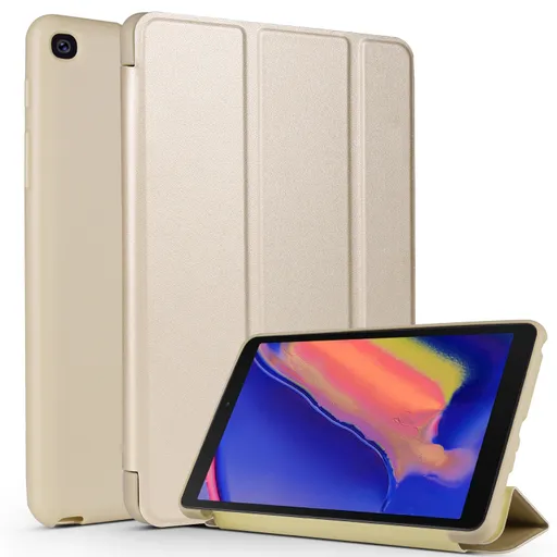 LEATHER Zaklápací kryt pre Samsung Galaxy Tab A 8.0 (P200 / P205) zlatý