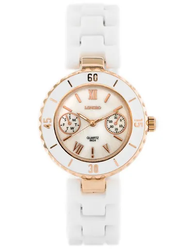 DÁMSKE HODINKY LONGBO - biela/zlatá (zx610a)