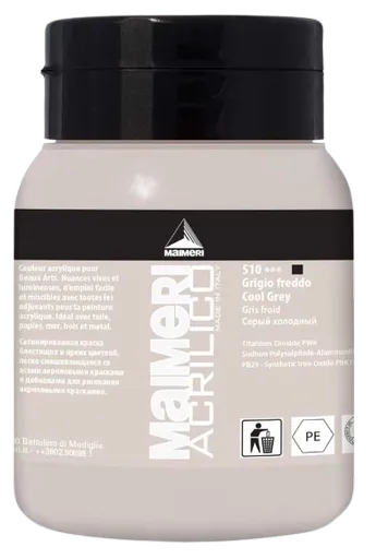 MAIMERI ACRILICO - Akrylové farby 510 - cool grey, 0,5 L