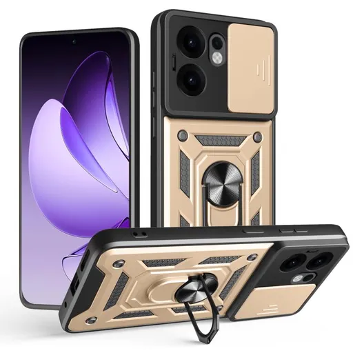 RING CAMERA Kryt s držiakom pre Oppo Reno13 F 5G / Reno13 FS 5G zlatý