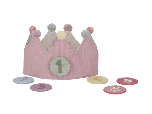 LITTLE DUTCH Korunka narodeninová s číslami Pink
