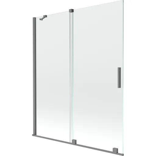 MEXEN/S - Velár dvojkrídlová posuvná vaňová zástena 140 x 150, transparent, grafit metal 896-140-000-01-95