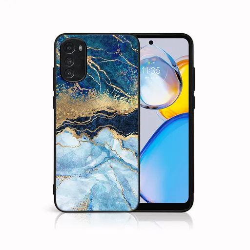 MY ART Ochranný kryt pre Motorola Moto E32 / E32s BLUE MARBLE (141)