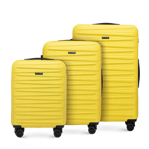 Sada ABS kufrov s horizontálnym razením, žltá, 56-3A-00S-50