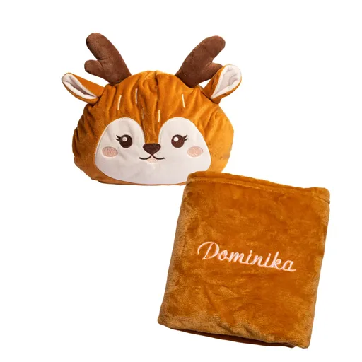 Plyšový vankúšik 2v1 Sobík s výšivkou