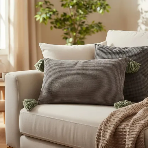 Dekorační polštář z manšestru Jade, 30 x 50 cm, zelený