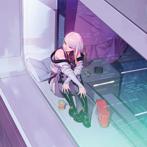 Soundtrack - Akira Yamaoka, Marcin Przybylowicz & P.T. Adamczyk - Cyberpunk - Edgerunners - Coloured Purple & White Marbled LP