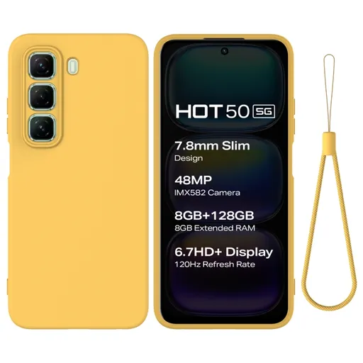 RUBBER Ochranný obal pre Infinix Hot 50 5G žltý