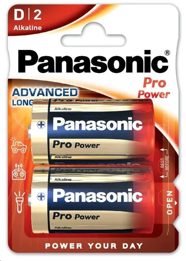 PANASONIC Alkalické batérie Pre Power LR20PPG/2BP D 1, 5V (Blister 2ks)