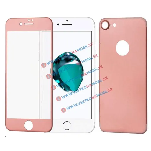 3D ALU Temperované sklo (PREDNÉ + ZADNÉ) Apple iPhone 7 ružové
