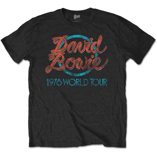 David Bowie tričko 1978 World Tour Čierna XXL