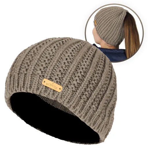 Bontis Dámska čiapka s otvorom na cop - Kašmírová | uni