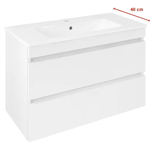 SAPHO - EZARA umývadlová skrinka 78x54x39cm, biela lesk EZ792-3030