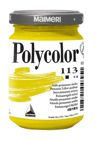MAIMERI POLYCOLOR - Jemné vinylové farby 113 - permanent yellow medium, 140 ml