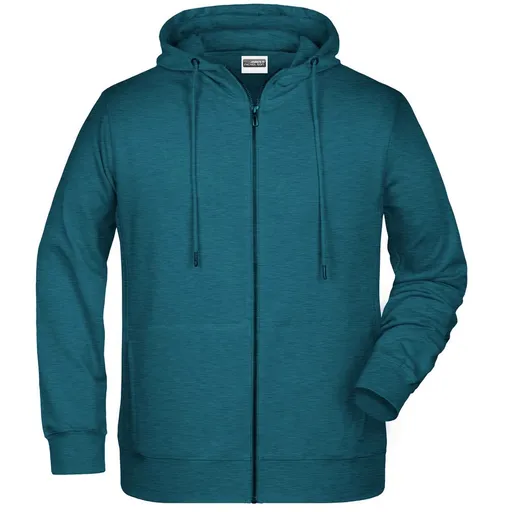 James & Nicholson (Daiber) Pánska mikina na zips z biobavlny 8026 - Petrolejový melír | 3XL
