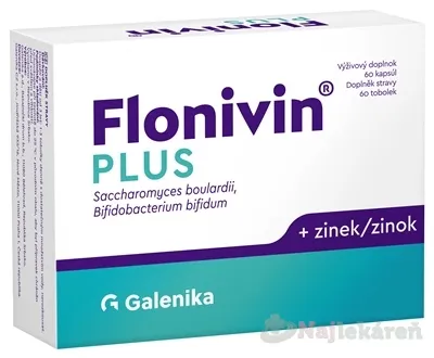 Galenika Flonivin Plus Saccharomyces + Bifidobacterium + zinok 60 kapsúl