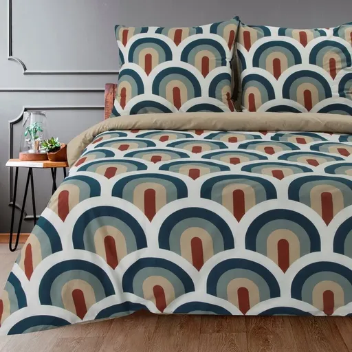 ArtFir Obliečky na dvojlôžko ELLA 08 | modrá/béžová 220 x 200 cm