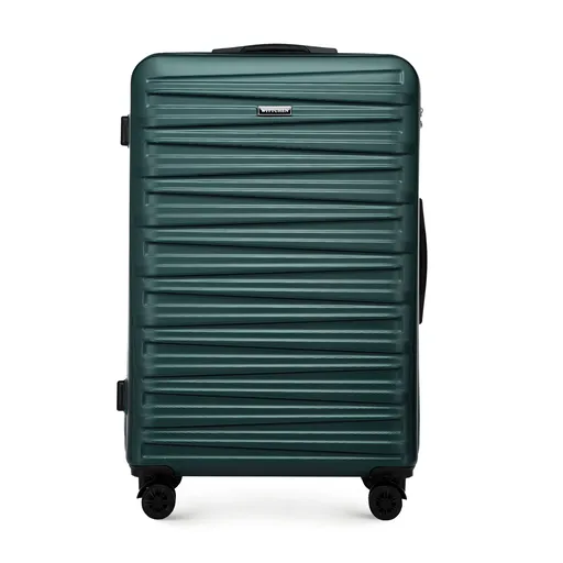 Veľký ABS kufor s horizontálnym razením, zelený 56-3A-003-85