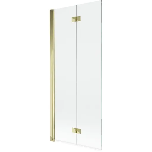 MEXEN - MIST vaňová zástena 80x150 cm 6mm 2-s, zlatá, číra, ľavá 8A9-080-002-50-00-L
