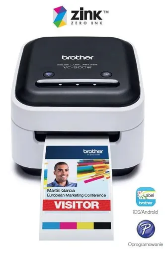 BROTHER tlačiareň štítkov FOTO - VC500W - WIFI, USB, COLOR bez potreby atramentu - Integrovaný odstrih