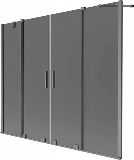 MEXEN/S - Velar Duo dvojkrídlová posuvná vaňová zástena 190 x 150, grafit, grafit kartáčovaná 896-190-000-42-66