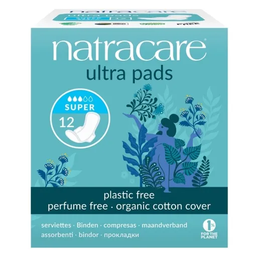 NATRACARE Menštruačné vložky Ultra SUPER s krídelkami 12 kusov