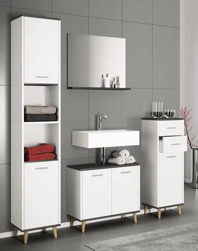 VCM 4dílná koupelnová sada Landos I, antracitová