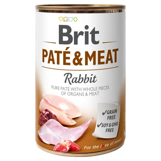 Brit PATÉ & MEAT Rabbit konzerva pre psov 400 g
