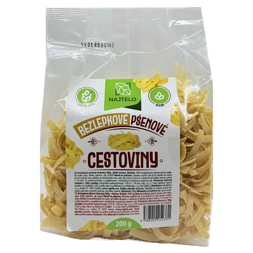 NAJTELO Bezlepkové pšenové široké rezance 200 g