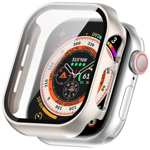 PC FULL COVER Plastový kryt so sklom pre Apple Watch 10 / 11 42mm STARLIGHT