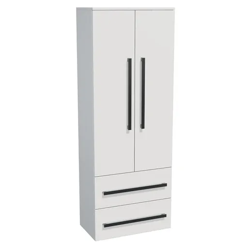 Kúpeľňová skrinka vysoká SAT Cube Way 60x163x33 cm biela lesk CUBE3CHV60BL