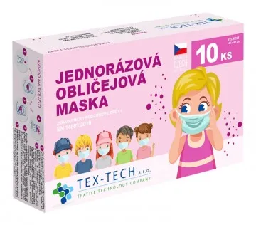 Ochran. rúško detské  10ks/bal dievča