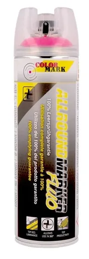 COLOR MARK ALLROUND MARKER FLUO 360°- Značkovací sprej s 360° ventilom fluorescenčná ružová, 0,5 L