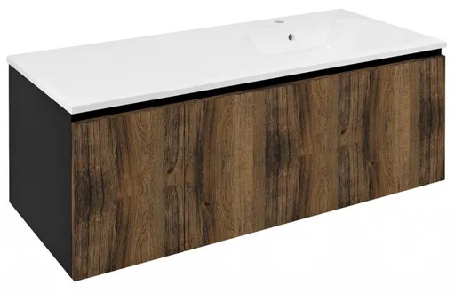 SAPHO - LOREA skrinka 120x46x51,5cm (30+90cm), pravá, dub collingwood/čierna matná LE090-1935-R-03