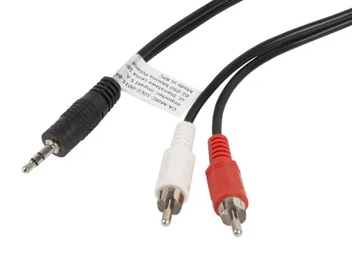 LANBERG Minijack 3,5mm (M) 3 PIN na 2x RCA (CINCH) (M) kábel 1,5m