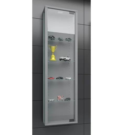 VCM Nástěnná vitrína Stano Mini, stříbrná