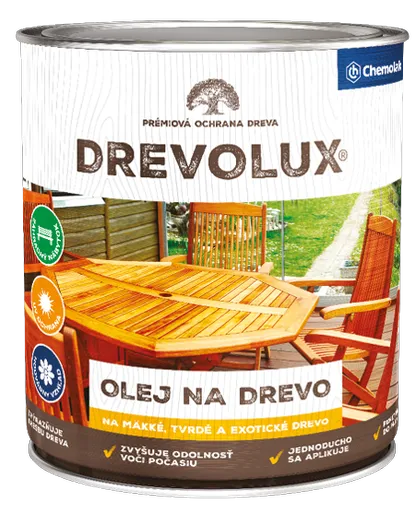 DREVOLUX - Impregnačný olej na drevo 2,5 L bezfarebná