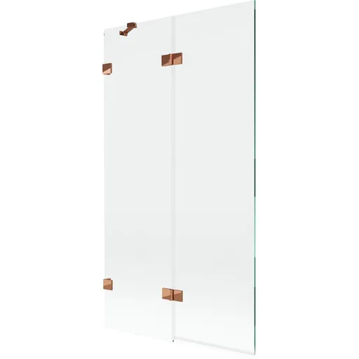 MEXEN/S - Lunar vaňová zástena 2-krídlová ľavá 100 x 150, transparent, ružové zlato 897-100-100-60-00-L