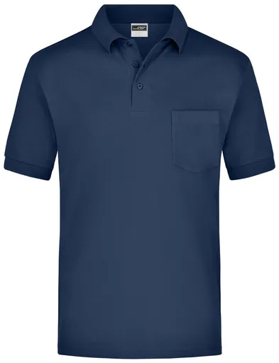 James & Nicholson (Daiber) Pánska polokošiľa s vreckom JN026 - Tmavomodrá | 2XL