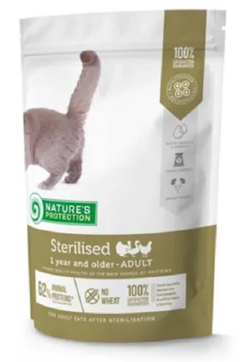 Natures Protection cat adult sterilised poultry granule pre kastrované mačky 400g