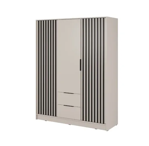 ArtPS Šatníková skriňa KELLY 3D bez zrkadla | cashmere