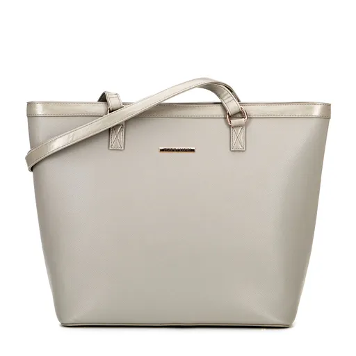 Dámska shopperka z ekokože šedo-zlatá 100-4Y-006-8G