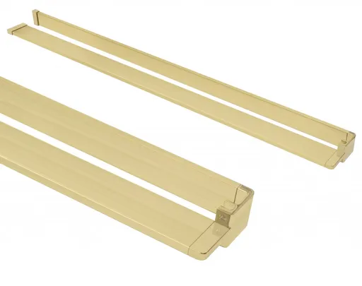 REA - Držiak na uteráky s poličkou pre sprchovú zástenu zlatá kartáčovaná REA-46000