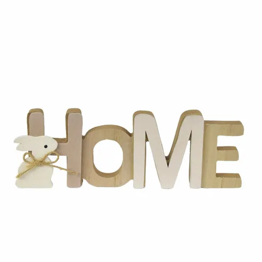 Drevený nápis HOME so zajačikom, 21,5 x 7,5 x 3 cm