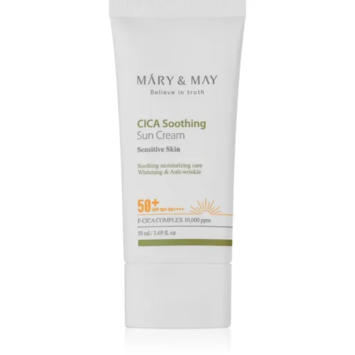 MARY & MAY Cica Soothing upokojujúci a ochranný krém SPF 50+ 50 ml