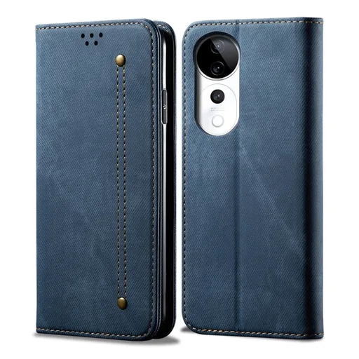 DENIM Peňaženkový kryt pre Vivo V40 5G modrý