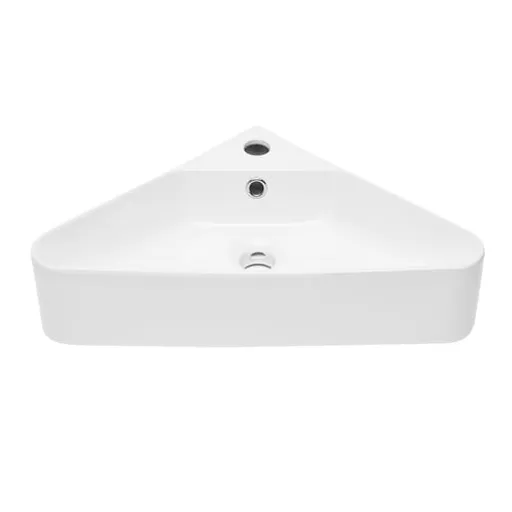 Rohové umývadlo SAT Mood 56x34 cm otvor pre batériu, s prepadom SATM5634